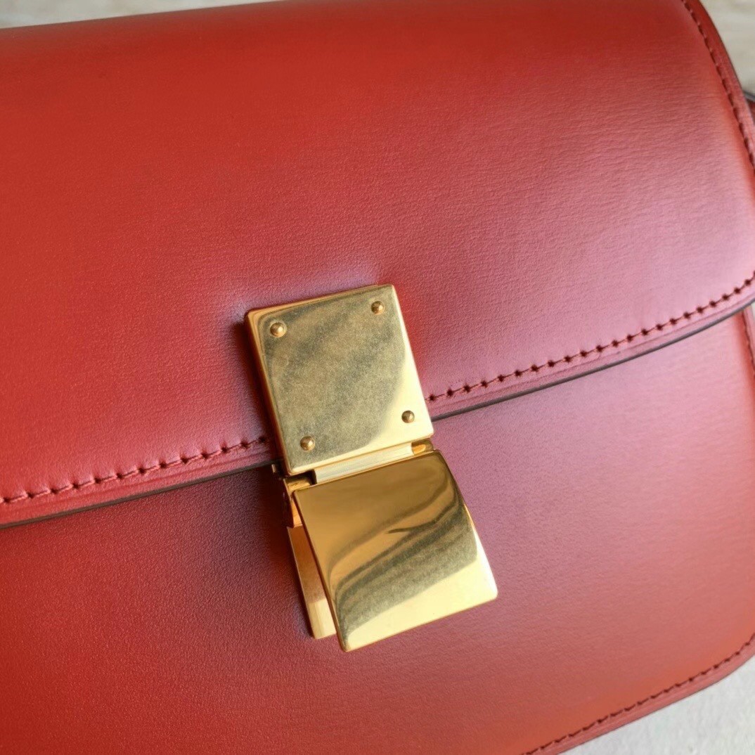 Celine Classic Box Teen Bag In Red Box Calfskin 931