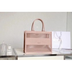 Dior Book Tote Bag In Beige Mesh Embroidery 381