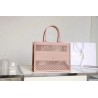 Dior Book Tote Bag In Beige Mesh Embroidery 381