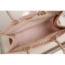 Dior Book Tote Bag In Beige Mesh Embroidery 381