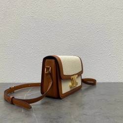 Celine Triomphe Teen Bag In Textile and Calfskin 156