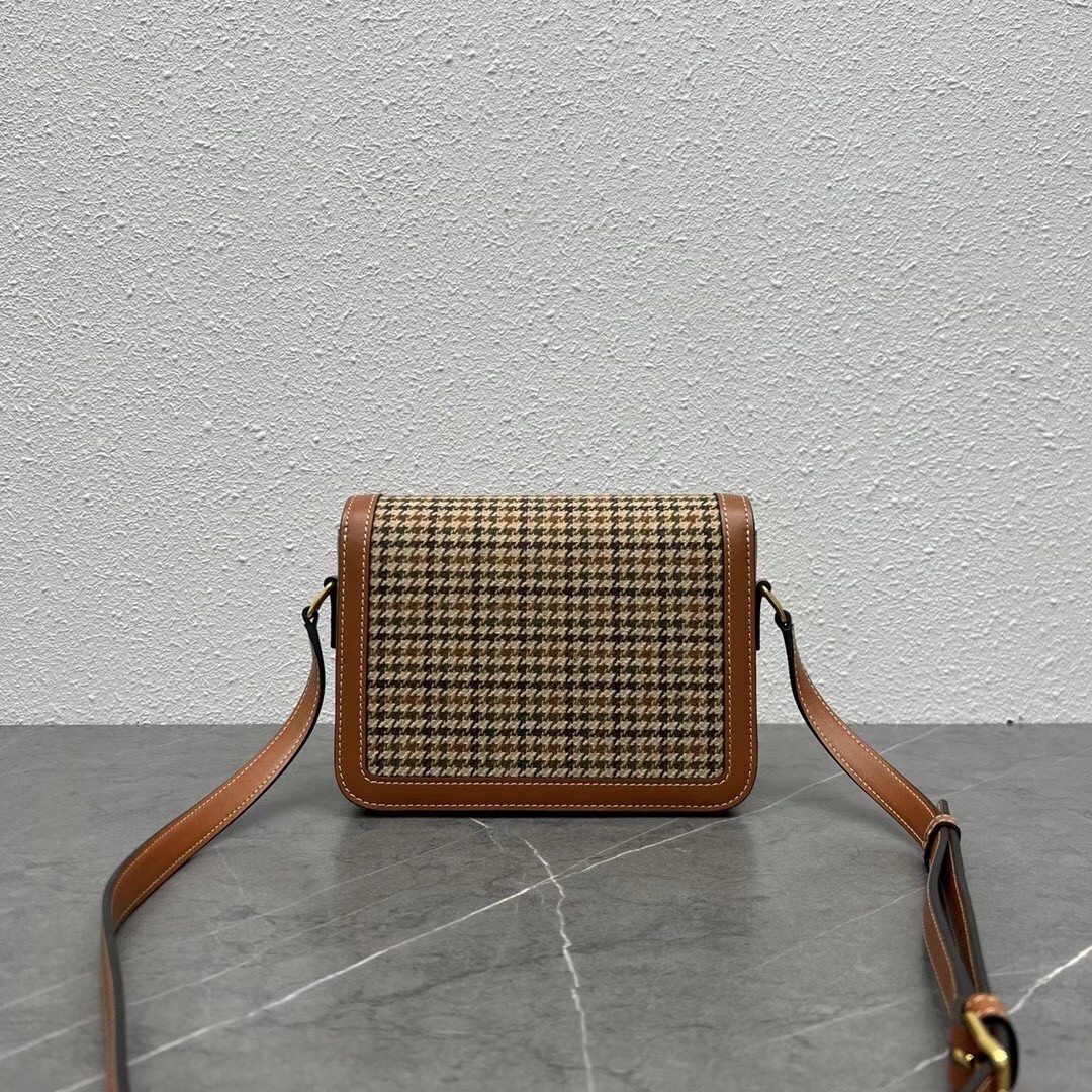 Celine Triomphe Teen Bag In Tweed and Calfskin 168