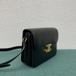 Celine Triomphe Large Bag In Black Calfskin 383