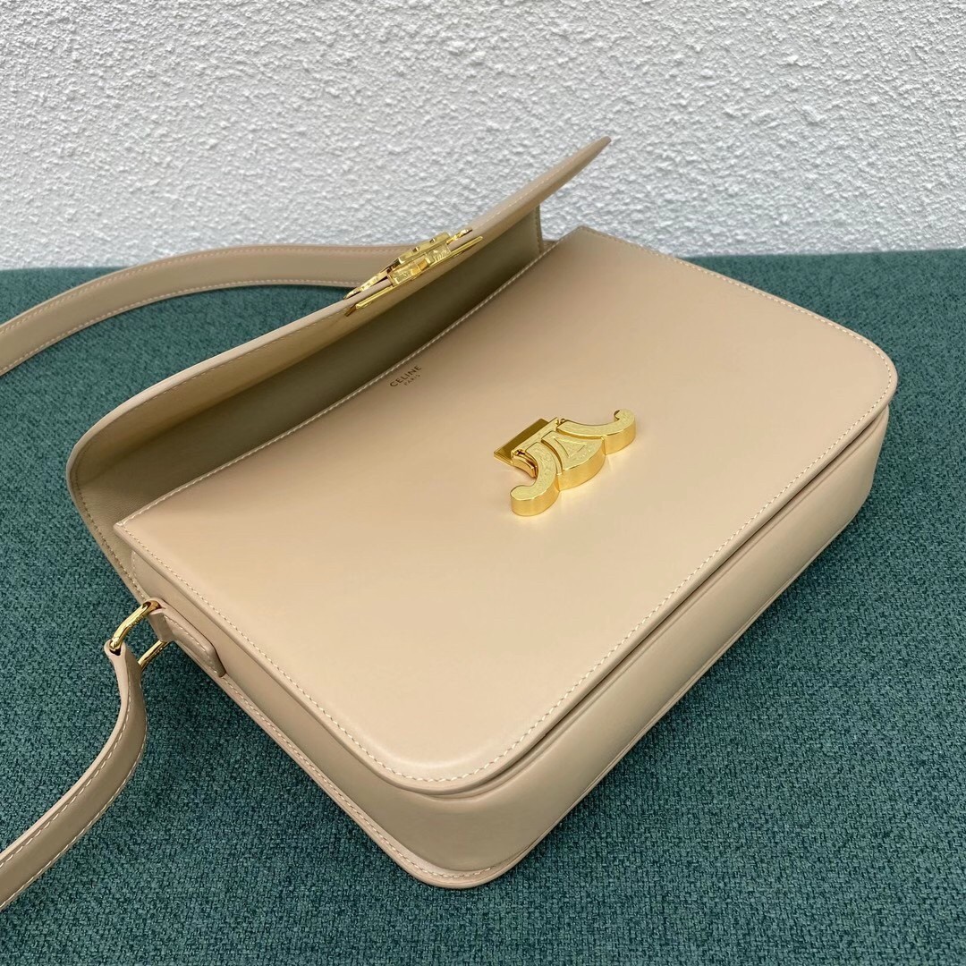 Celine Triomphe Large Bag In Nude Calfskin 440