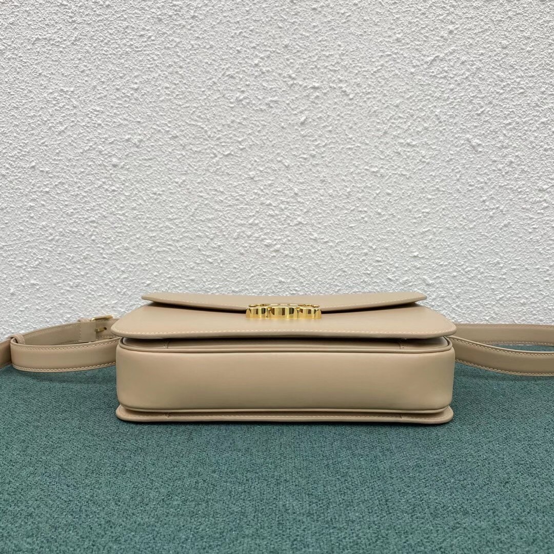 Celine Triomphe Large Bag In Nude Calfskin 440