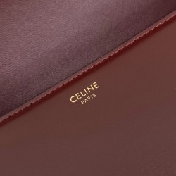 Celine Triomphe Large Bag In Bordeaux Calfskin 739