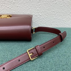 Celine Triomphe Large Bag In Bordeaux Calfskin 739