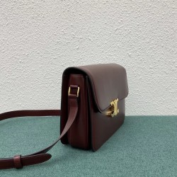 Celine Triomphe Large Bag In Bordeaux Calfskin 739