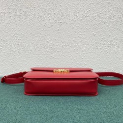 Celine Triomphe Large Bag In Red Calfskin 936