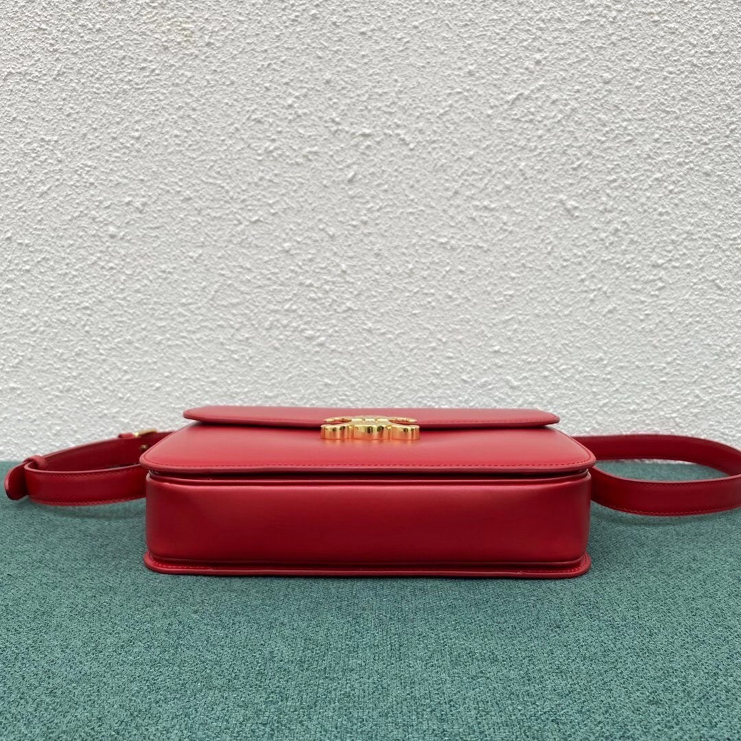 Celine Triomphe Large Bag In Red Calfskin 936