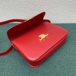 Celine Triomphe Large Bag In Red Calfskin 936