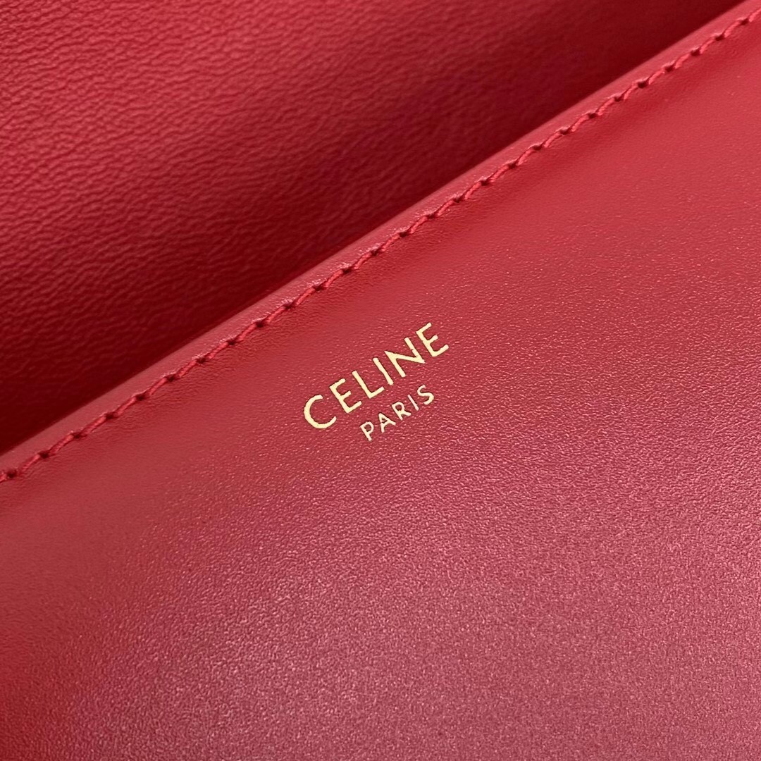 Celine Triomphe Large Bag In Red Calfskin 936