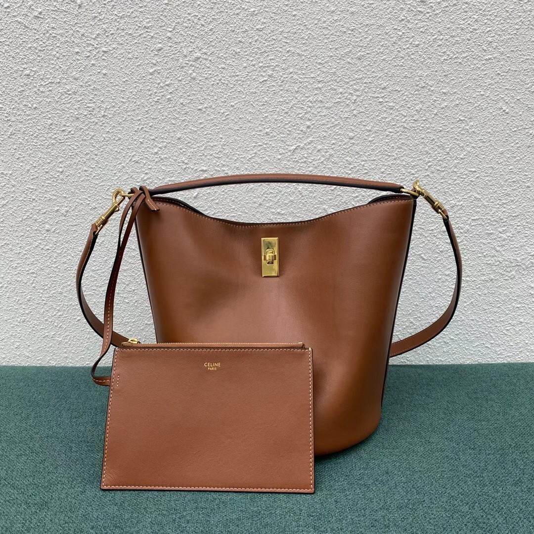 Celine Bucket 16 Bag In Brown Smooth Calfskin 628