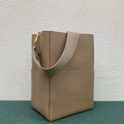 Celine Sangle Bucket Bag In Taupe Grained Calfskin 659