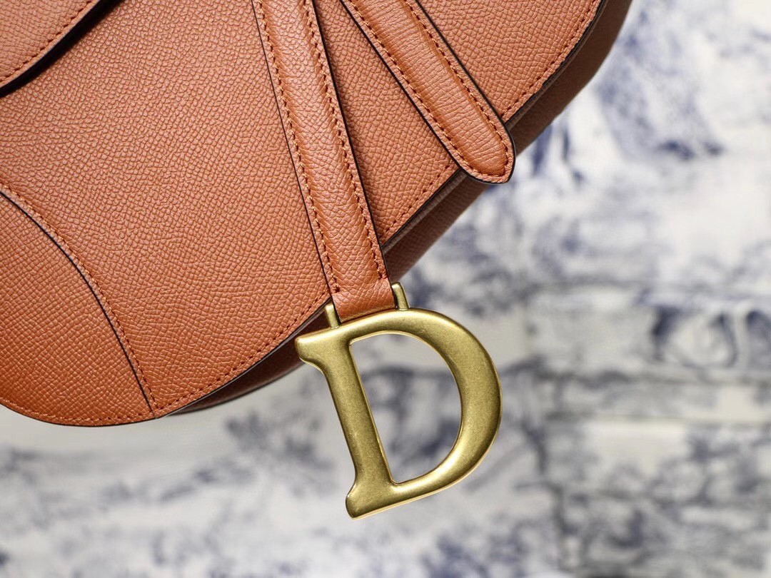 Dior Saddle Bag In Dark Tan Grained Calfskin 476