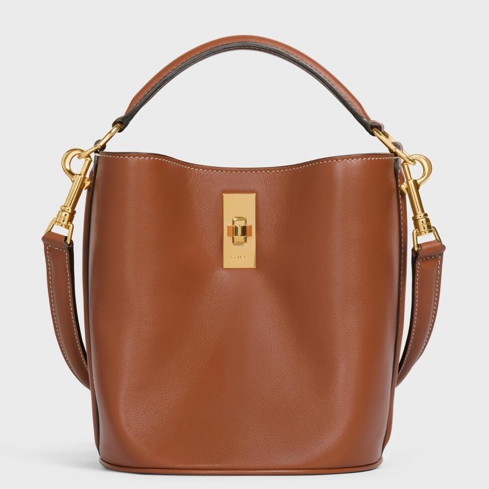 Celine Teen Bucket 16 Bag In Brown Calfskin 874