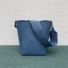 Celine Sangle Small Bucket Bag In Slate Blue Calfskin  437