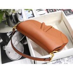 Dior Saddle Bag In Dark Tan Grained Calfskin 476