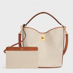 Celine Bucket 16 Bag In Textile and Calfskin 235