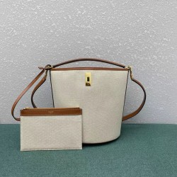 Celine Bucket 16 Bag In Textile and Calfskin 235