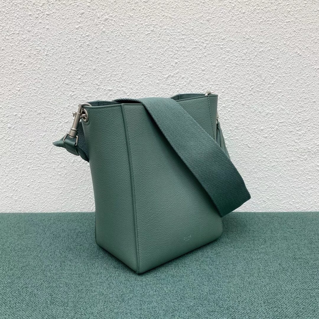 Celine Sangle Small Bucket Bag In Celadon Calfskin 255