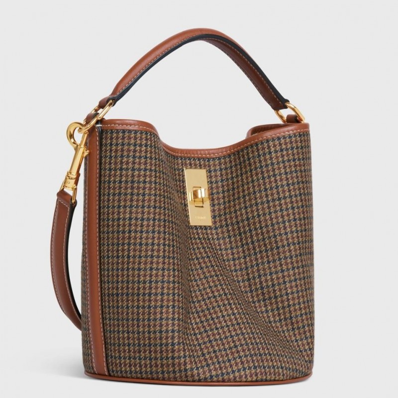 Celine Bucket 16 Bag In Tweed and Calfskin 313