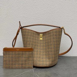 Celine Bucket 16 Bag In Tweed and Calfskin 313