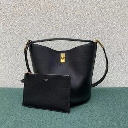 Celine Bucket 16 Bag In Black Grained Calfskin 092