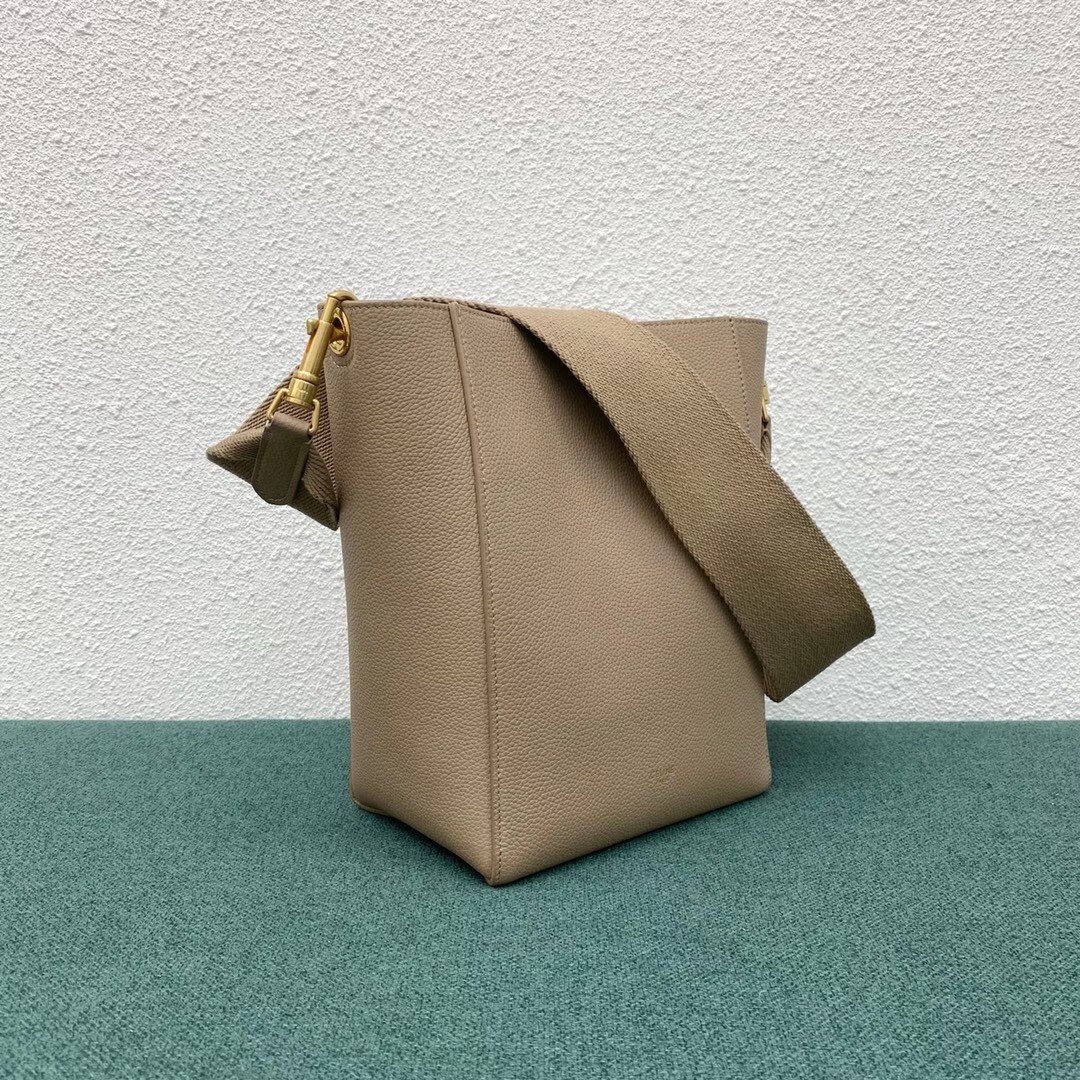 Celine Sangle Small Bucket Bag In Taupe Calfskin 103