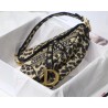 Dior Saddle Bag In Beige Multicolor Mizza Embroidery 506