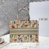 Dior Small Book Tote In Hibiscus Metallic Thread Embroidery 536