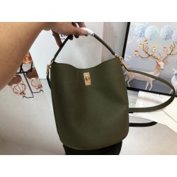 Celine Bucket 16 Bag In Dark Olive Grained Calfskin 810