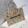 Dior Small Book Tote In Hibiscus Metallic Thread Embroidery 536