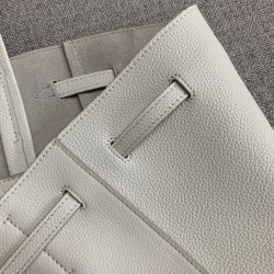 Celine Small Cabas Phantom Bag In White Grained Calfskin 239