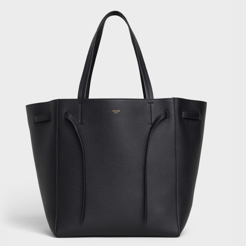 Celine Small Cabas Phantom Bag In Black Grained Calfskin 132