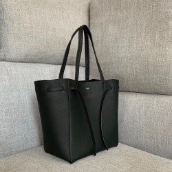 Celine Small Cabas Phantom Bag In Black Grained Calfskin 132