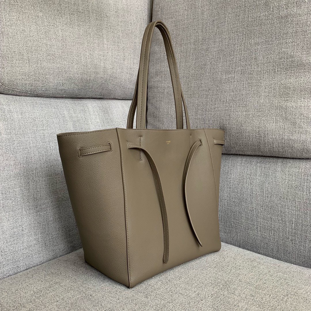 Celine Small Cabas Phantom Bag In Taupe Grained Calfskin 186