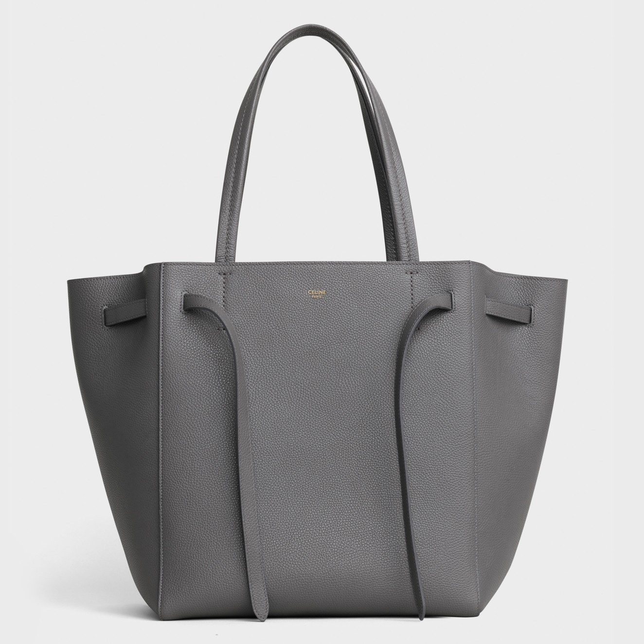 Celine Small Cabas Phantom Bag In Grey Grained Calfskin 201