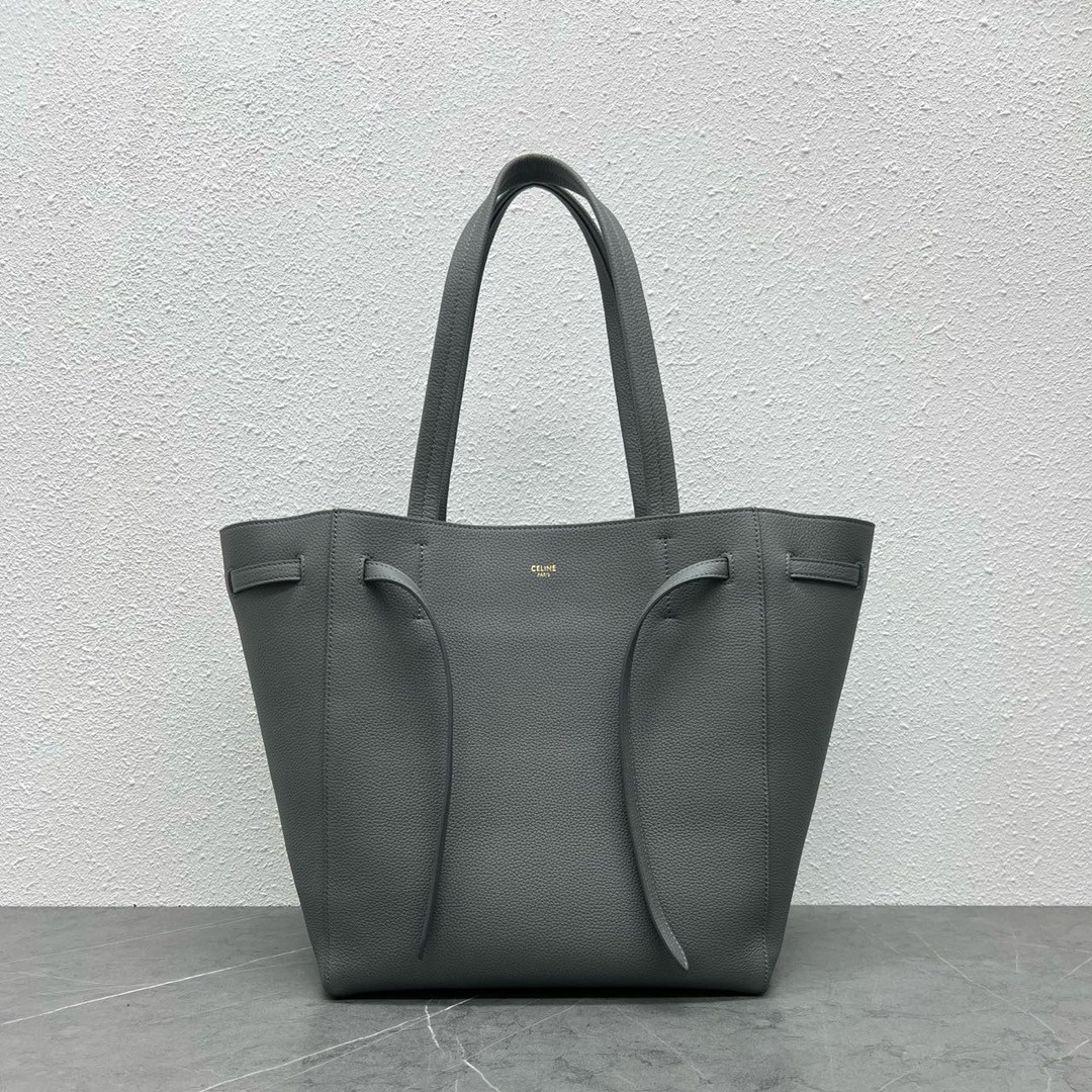 Celine Small Cabas Phantom Bag In Grey Grained Calfskin 201