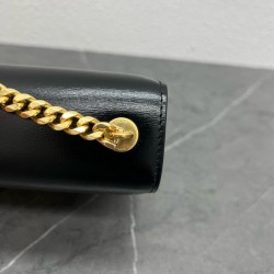 Celine Besace Clea Chain Bag in Black Shiny Calfskin 459