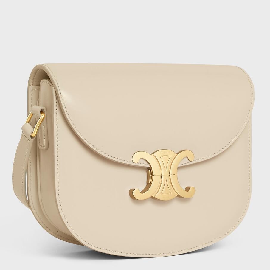 Celine Besace Clea Bag in Beige Shiny Calfskin 241