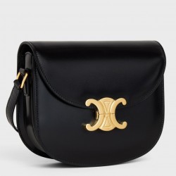 Celine Besace Clea Bag in Black Shiny Calfskin 678