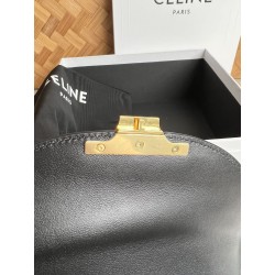 Celine Besace Clea Bag in Black Shiny Calfskin 678