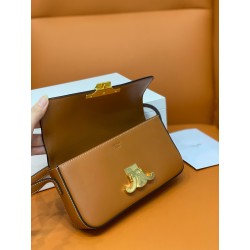 Celine Claude Shoulder Bag in Brown Calfskin 703