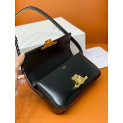 Celine Claude Shoulder Bag in Black Calfskin 730