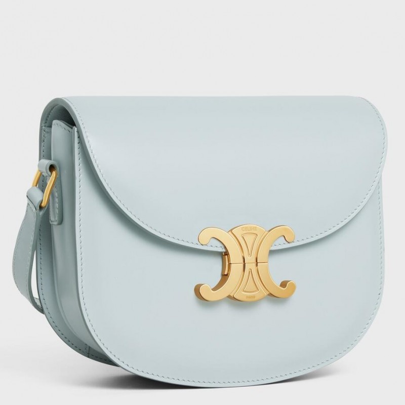 Celine Besace Clea Bag in Light Blue Shiny Calfskin 761