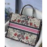 Dior Book Tote Bag In Multicolor Dior Flowers Embroidery 148