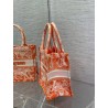 Dior Small Book Tote Bag In Orange Transparent Toile De Jouy Canvas