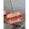 Dior Small Book Tote Bag In Orange Transparent Toile De Jouy Canvas