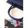 Dior Book Tote Bag In Blue Mesh Embroidery 173